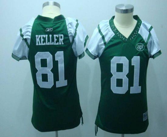 Jets #81 Dustin Keller Green Women's Field Flirt Stitched NFL Jersey